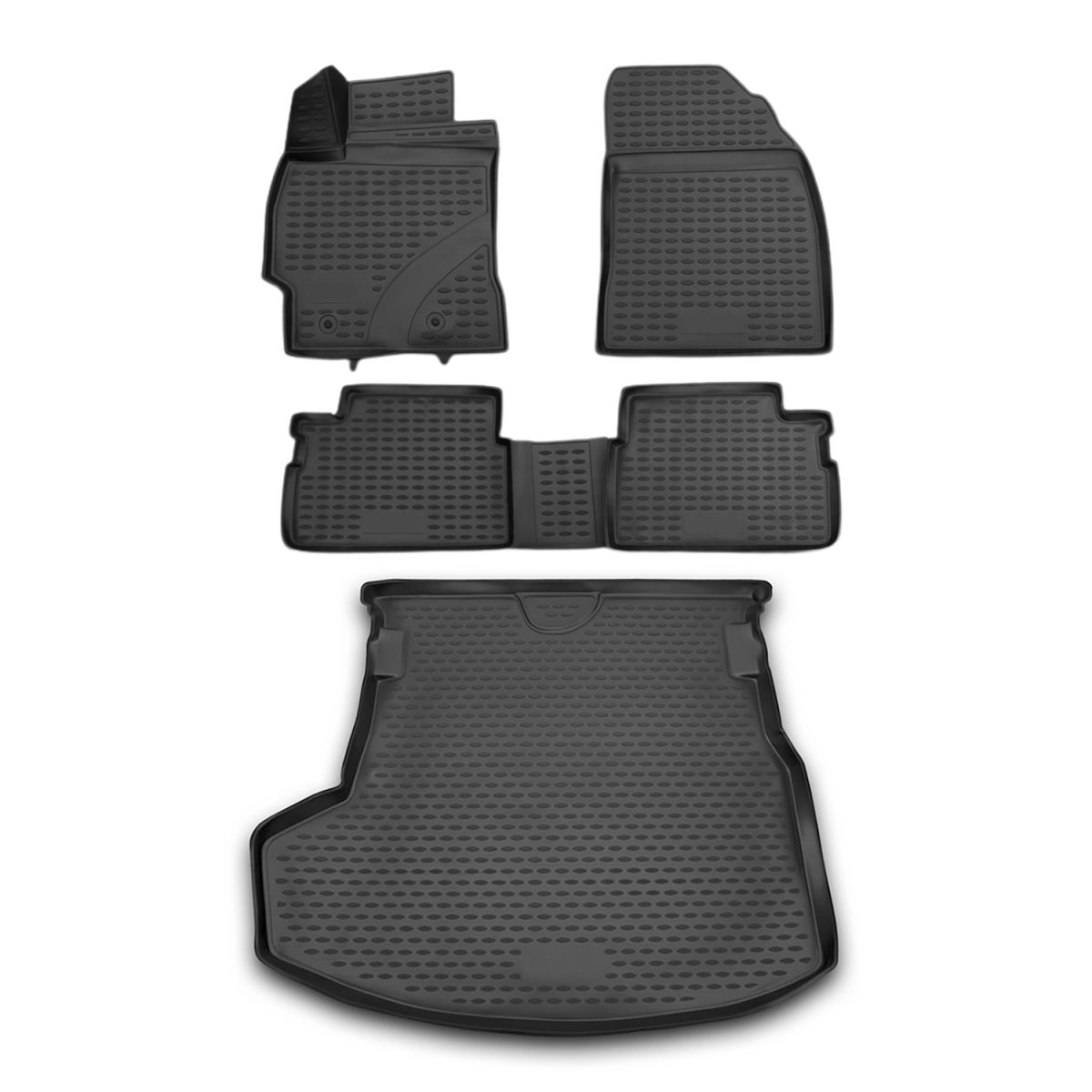 Toyota Corolla Floor-Trunk Mats - Omac - 3D - Black - '14-'19